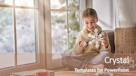  Presentation with children child kid joy faith - PPT layouts enhanced with girl sitting by the window background and a coral colored foreground