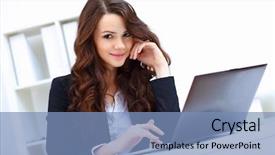  Presentation with notebook - Slides having intern written on a wooden background and a  colored foreground.