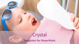  Presentation with dental pediatric - Beautiful presentation featuring girl sitting in a dental backdrop and a lemonade colored foreground