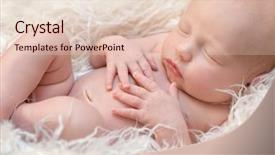  Presentation with baby sleeping - Theme featuring girl sleeping on a fluff background and a lemonade colored foreground