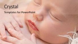  Presentation with sleeping baby - Cool new PPT theme with girl sleeping on a fluff backdrop and a lemonade colored foreground