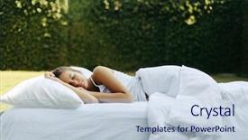  Presentation with teenage girl - Slide deck enhanced with girl sleeping on soft mattress background and a lemonade colored foreground