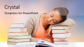  Presentation with education - Colorful presentation design enhanced with girl sleeping on with pile backdrop and a lemonade colored foreground