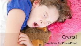  Presentation with sleeping - Slides with girl-sleeping-with-lovey-bear background and a coral colored foreground