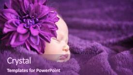 Presentation with baby fashion - Beautiful slides featuring girl sleeping wrapped in purple backdrop and a violet colored foreground