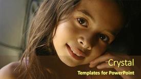  Presentation with glow - Audience pleasing PPT theme consisting of girl smiles happily in the warm glow of the evening sun backdrop and a tawny brown colored foreground