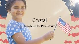  Presentation with american flag - Colorful presentation enhanced with girl smiling and holding american backdrop and a lemonade colored foreground