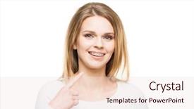  Presentation with dental for kids - Beautiful theme featuring girl smiling in dental braces backdrop and a lemonade colored foreground