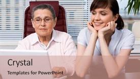  Presentation with smiling little girl - Slides with girl smiling while sitting next background and a coral colored foreground