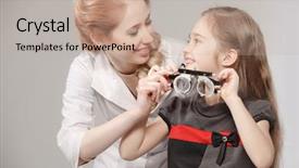  Presentation with eye - Beautiful presentation featuring girl smiling while undergoing eye backdrop and a mint green colored foreground