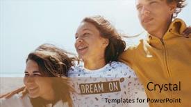  Presentation with teenage girl - PPT theme consisting of girl smiling with dental braces background and a red colored foreground