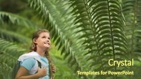  Presentation with fern - Audience pleasing slides consisting of girl standing by large fern backdrop and a tawny brown colored foreground