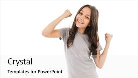  Presentation with naughty girl is standing - Presentation theme featuring girl standing isolated over white background and a white colored foreground