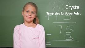  Presentation with naughty girl is standing - Beautiful presentation theme featuring girl standing up in front backdrop and a gray colored foreground