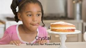  Presentation with sexy girl in stars - Slides featuring girl staring longingly at cake background and a  colored foreground