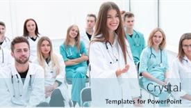  Presentation with questions - Cool new presentation theme with girl-student-asks-questions backdrop and a light blue colored foreground