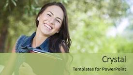  Presentation with race - Cool new PPT theme with girl student with school books backdrop and a mint green colored foreground