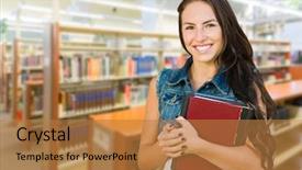  Presentation with race - Colorful PPT theme enhanced with girl student with school books backdrop and a coral colored foreground