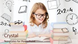  Presentation with meditation children education school - Beautiful PPT theme featuring chairs isolated on white background backdrop and a white colored foreground.