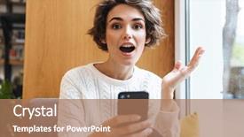  Presentation with student - Amazing slide set having girl studying at the library backdrop and a coral colored foreground