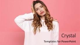  Presentation with upset - Colorful presentation enhanced with girl suffering from a strong backdrop and a lemonade colored foreground