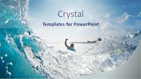  Presentation with rides - Presentation theme having girl-surfer-rides-the-wave background and a  colored foreground