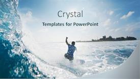  Presentation with rides - Slides featuring girl-surfer-rides-the-wave background and a  colored foreground