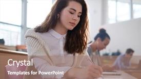  Presentation with focus group hands taking notes - Colorful presentation theme enhanced with girl taking notes in multinational backdrop and a coral colored foreground