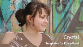  Presentation with ukraine - Theme consisting of girl-teenager-kiev-ukraine background and a coral colored foreground