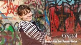  Presentation with ukraine - Theme featuring girl-teenager-kiev-ukraine background and a tawny brown colored foreground