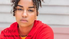  Presentation with african american teenager girl - Cool new theme with girl-teenager-teen-female-young backdrop and a red colored foreground