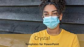  Presentation with african american teenager girl - Presentation design having girl-teenager-teen-mixed-race background and a yellow colored foreground