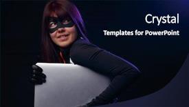  Presentation with black girl sexy fashionable mulatto - Presentation with girl thief in black gloves background and a  colored foreground