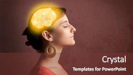  Presentation with brain thinking - Theme having red heart and a rhythm background and a white colored foreground