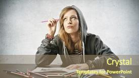  Presentation with it´s a girl - Theme featuring girl thinks while is coloring background and a  colored foreground