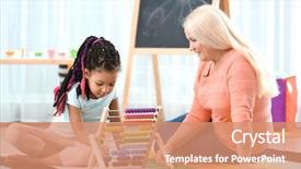  Presentation with nanny - Cool new slide deck with girl to count using abacus backdrop and a coral colored foreground