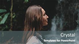 Presentation with tropical forest - Audience pleasing slides consisting of girl-tourist-at-tropical-forest backdrop and a gray colored foreground