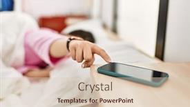  Presentation with alarm - Presentation featuring girl-turning-off-smartphone-alarm background and a lemonade colored foreground