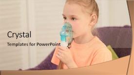  Presentation with asthma - PPT theme with girl using asthma machine background and a lemonade colored foreground