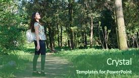 Presentation with walking trail - Audience pleasing slide set consisting of girl walking along a forest backdrop and a ocean colored foreground