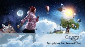  Presentation with girl power esami medie - PPT layouts having girl-walking-for-adventures-mixed background and a light blue colored foreground