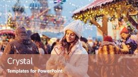  Presentation with girl christmas - Cool new presentation theme with feeling happy in big city backdrop and a coral colored foreground