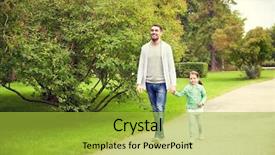  Presentation with adoption - Slide deck having girl walking in summer park background and a yellow colored foreground