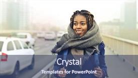  Presentation with walking - Beautiful slide set featuring girl walking on the sidewalk backdrop and a  colored foreground