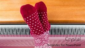  Presentation with feet - PPT layouts enhanced with girl-warms-her-hands background and a coral colored foreground