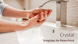  Presentation with hygiene - Theme featuring girl-washing-hands-with-soap background and a  colored foreground