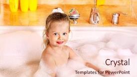  Presentation with bubble - Amazing presentation theme having girl washing in bubble bath backdrop and a lemonade colored foreground