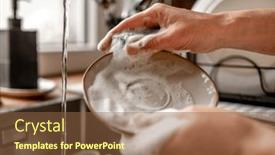  Presentation with foam - PPT layouts featuring girl-washing-plate-dish background and a  colored foreground