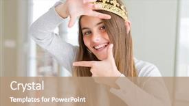  Presentation with princess - Audience pleasing presentation consisting of girl wearing a golden crown backdrop and a coral colored foreground