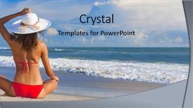  Presentation with red banner - PPT layouts with girl wearing a red background and a light blue colored foreground